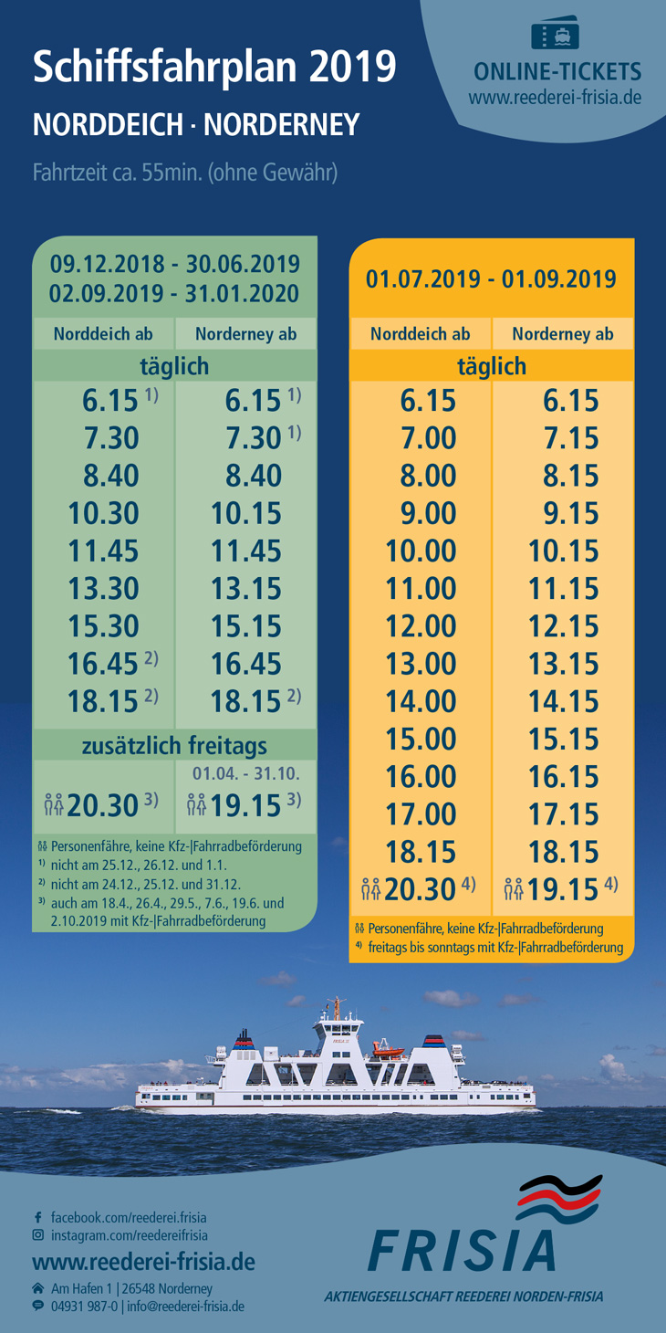 Fahrplan Norderney 2019 1 730